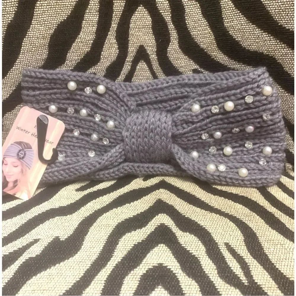 Bling Detail Knit Headwrap